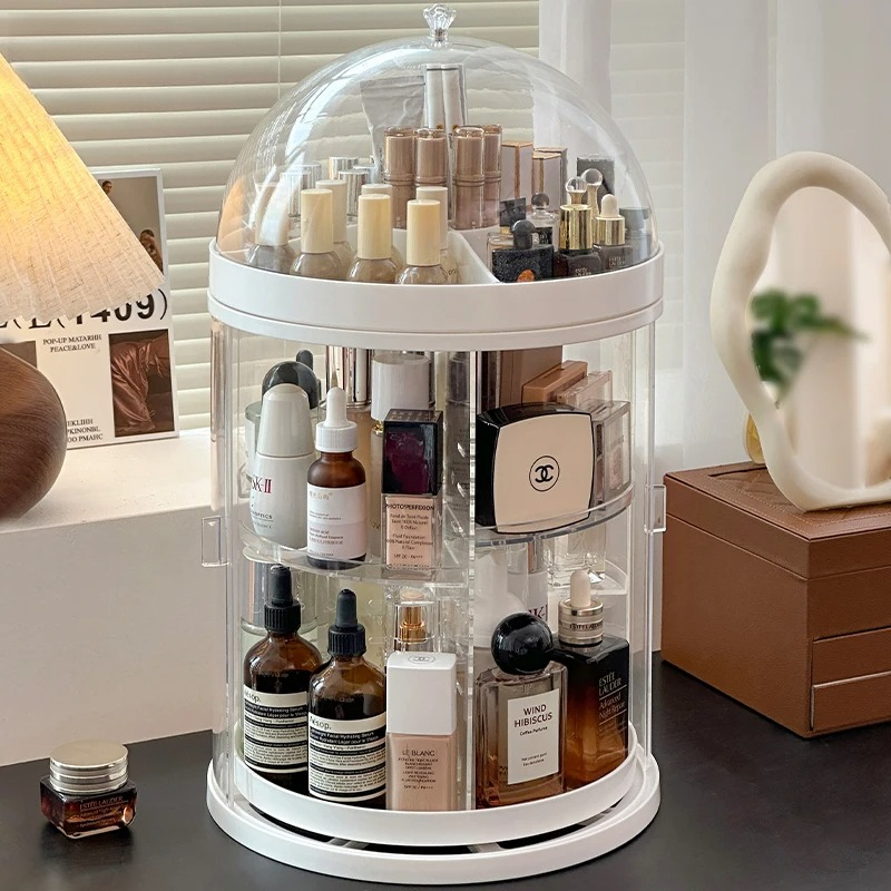 Luxury Skincare Design - منظم مستحضرات التجميل من الأكريليك الدوار